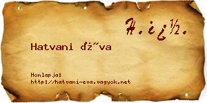 Hatvani Éva névjegykártya