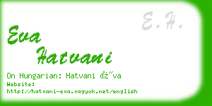 eva hatvani business card